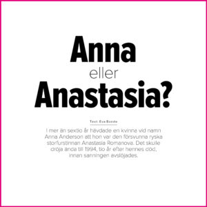 Digital artikel om Anna Anderson